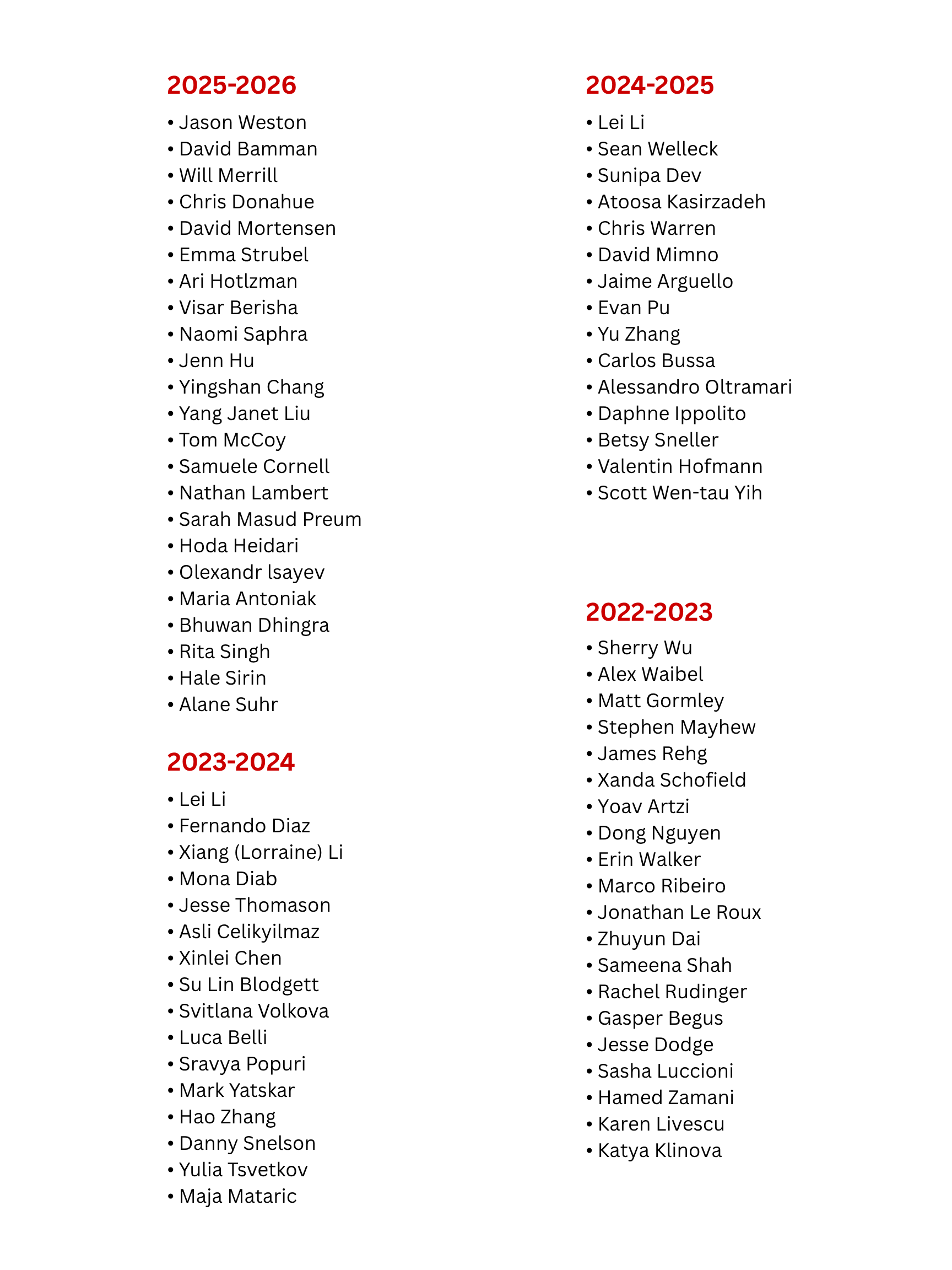 Past Presenters